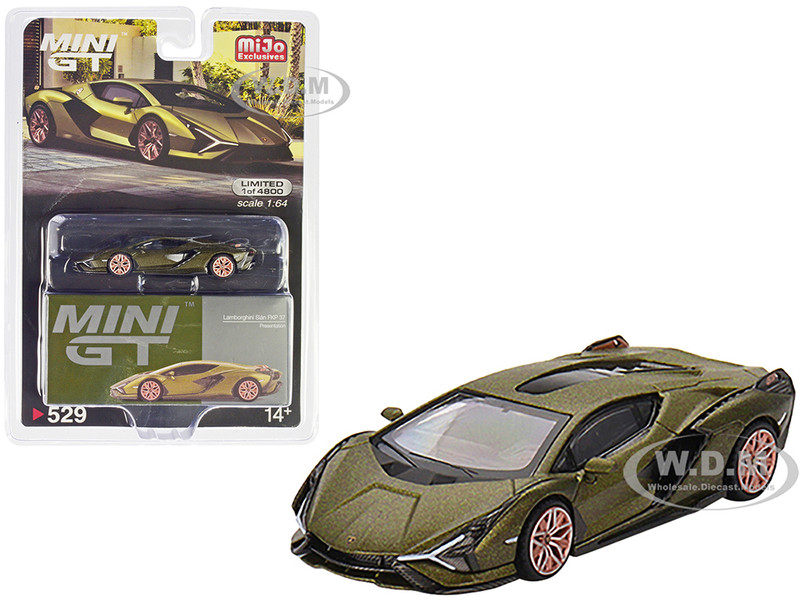 Lamborghini Sian FKP 37 Presentation Edition Matt Green Metallic Limited Edition to 4800 pieces Worldwide 1/64 Diecast Model Car True Scale Miniatures MGT00529