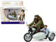 Motorcycle and Sidecar Light Green with Harry and Hagrid Figures Harry Potter and the Deathly Hallows Part 1 2010 Movie Diecast Motorcycle Model by Corgi CC99727