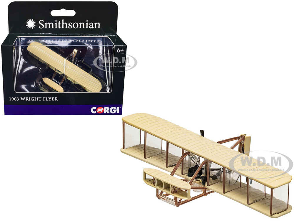 1903 Wright Flyer Aircraft with Pilot Figure Smithsonian Series Diecast