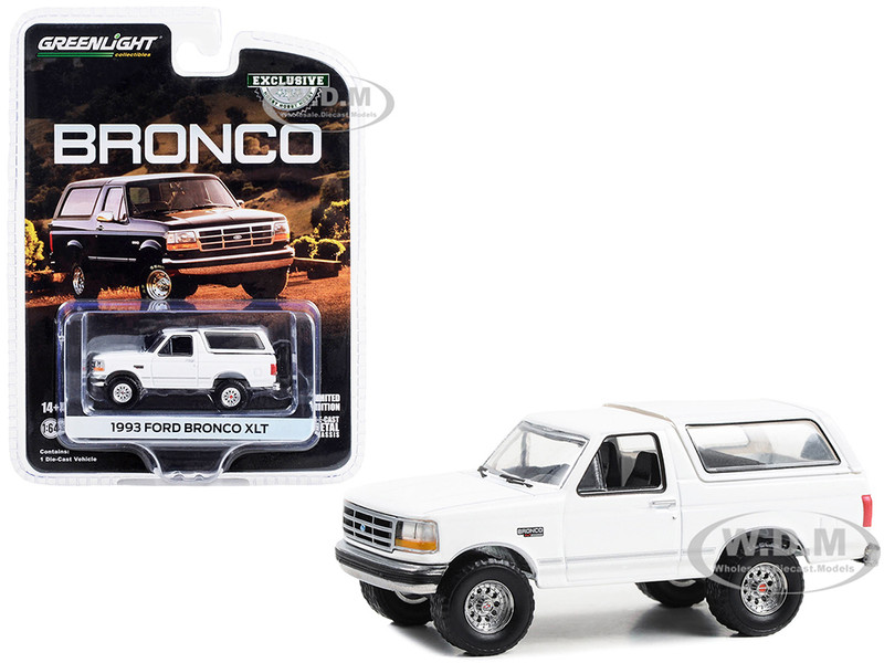 1993 Ford Bronco XLT Oxford White Hobby Exclusive Series 1/64 Diecast Model Car Greenlight 30452