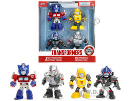 Set of 4 Diecast Figures Transformers TV Series Metalfigs Series Diecast Models Jada 34342