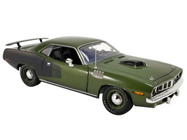 1971 Plymouth Hemi Barracuda Ivy Green with Black Graphics Limited Edition to 342 pieces Worldwide 1/18 Diecast Model Car ACME A1806132