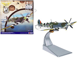 Supermarine Spitfire Mk IX Fighter Aircraft with Commander J E Johnnie Johnson Figure 144 Wing RCAF Spitfire Beer Truck D Day Operation Overlord Normandy June 1944 The Aviation Archive Series 1/72 Diecast Model Corgi AA29101