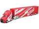 Mack Anthem Enclosed Car Transporter Eibach Red with White Graphics Custom Haulers Series 1/64 Diecast Model Maisto 12418-EI