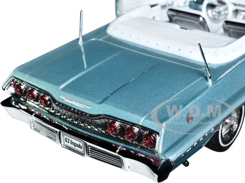 ミニカー WELLY 1/24 1963 Impala SS Convertible 1963 Chevrolet Impala Convertible Light Blue Metallic with White