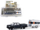 2023 Ram 2500 Pickup Truck Dark Blue Metallic and Small Cargo Trailer GulfLube Motor Oil Hitch & Tow Series 29 1/64 Diecast Model Car Greenlight 32290D