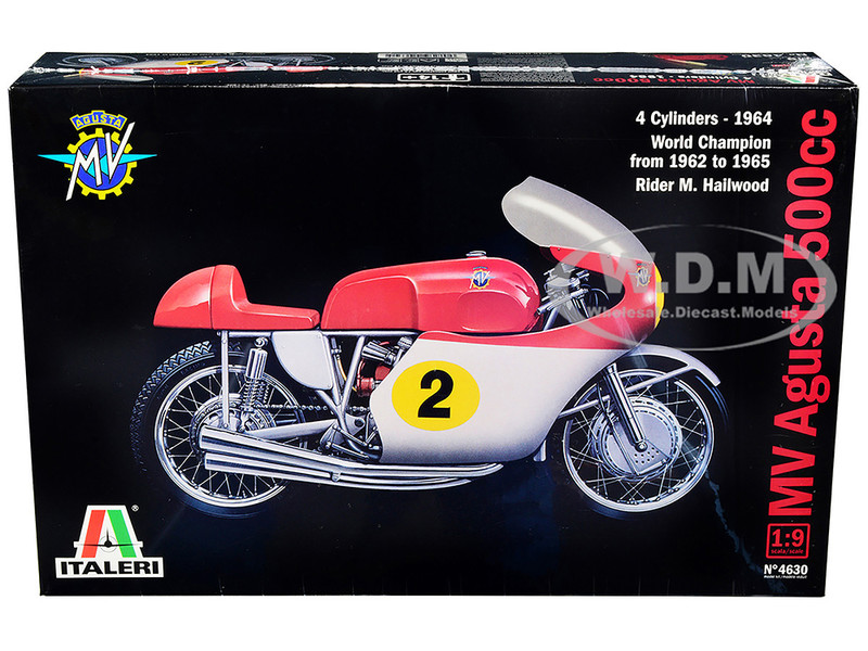 Skill 4 Model Kit 1964 MV Agusta 500 CC 4 Cylinders #2 Motorcycle World Champion from 1962 to 1965 1/9 Scale Model Italeri 4630