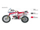 Skill 5 Model Kit Yamaha Tenere 660 CC Motorcycle Paris-Dakar 1986 1/9 Scale Model Italeri 4642
