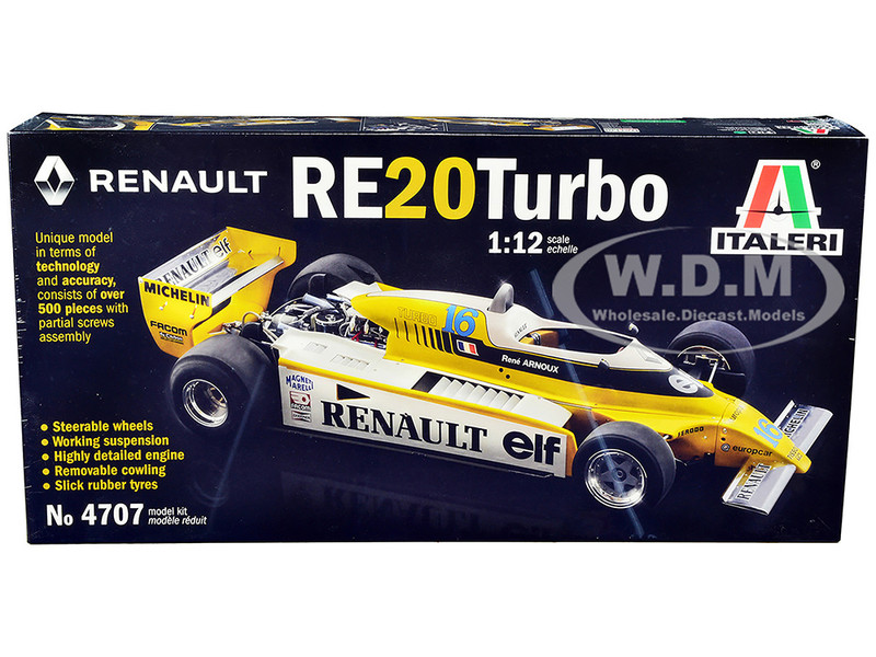 Skill 5 Model Kit Renault RE 20 Turbo F1 Formula One World Championship 1980 1/12 Scale Model Italeri IT4707