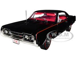 1967 Oldsmobile 442 W 30 Ebony Black with Red Interior Limited Edition to 690 pieces Worldwide 1/18 Diecast Model Car ACME A1805622