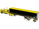 Peterbilt 379 with 63 Flat Top Sleeper and 53 Utility Tautliner Spread Axle Trailer Yellow and Black 1/64 Diecast Model DCP/First Gear 60-1667