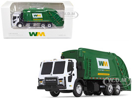 Mack LR Refuse Rear Load Garbage Truck Waste Management White and Green 1/87 HO Diecast Model First Gear 80-0357D