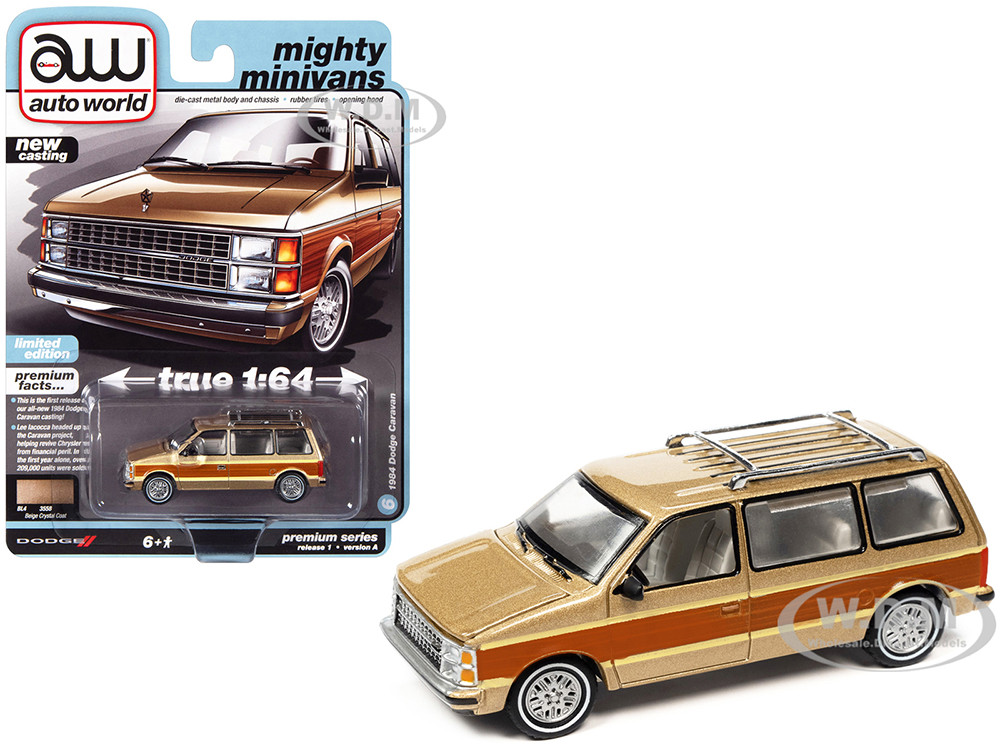1984 Dodge Caravan Van Beige Crystal Metallic with Woodgrain Panels Mighty  Minivans Limited Edition 1/64