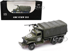 GMC CCKW 353 Truck With Mounted Gun Olive Drab 4734511 S US Army World War II 1/72 Diecast Model Legion LEG-12012LB