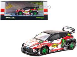 Toyota Yaris #87 Red and White with Black Top and Graphics Monster Energy Pandem Drift Car Hobby64 Series 1/64 Diecast Model Car Tarmac Works T64-080-MON