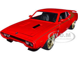 1972 Plymouth GTX Red with Gold Graphics Bigtime Muscle Series 1/24 Diecast Model Car Jada 34206