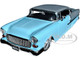 1955 Chevrolet Bel Air Light Blue and Silver Metallic Bad Guys Bigtime Muscle Series 1/24 Diecast Model Car Jada 34207