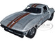 1966 Chevrolet Corvette Silver Metallic with Bronze Stripes Bigtime Muscle Series 1/24 Diecast Model Car Jada 34208