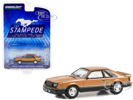 1980 Ford Mustang Cobra Dark Chamois Brown Metallic with Hood Graphic The Drive Home to the Mustang Stampede Series 1 1/64 Diecast Model Car Greenlight 13340F