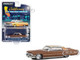 1973 Cadillac Sedan DeVille Dark Brown Metallic with Light Brown Pinstripes and White Top California Lowriders Series 4 1/64 Diecast Model Car Greenlight 63050E