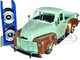 1953 Chevrolet 3100 Pickup Truck Light Green and Gold Metallic Rusty s Garage with Extra Wheels Just Trucks Series 1/24 Diecast Model Car Jada JA32709