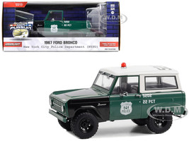 1967 Ford Bronco Green and Black with Tan Top NYPD New York City Police Department Hot Pursuit Series 8 1/24 Diecast Model Car Greenlight GL85581