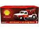 1972 Chevrolet C 30 Dually Wrecker Tow Truck Downtown Shell Service Service is Our Business White and Red 1/18 Diecast Model Car Greenlight 13654