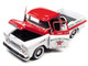 1958 Chevrolet Apache Fleetside Pickup Truck White Red Brock's Full Service - Texaco Tires Truck Bed 1/24 Diecast Model Car Auto World CP8028