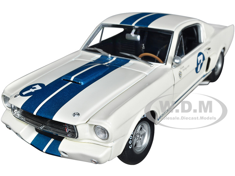 1965 Shelby GT 350R #7 Stirling Moss White Blue Stripes Limited Edition 516 pieces Worldwide 1/18 Diecast Model Car ACME A1801814