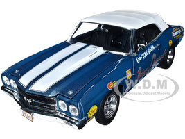 1970 Chevrolet Chevelle Convertible Blue Metallic White Stripes Briggs Chevrolet Drag Car Limited Edition 774 pieces Worldwide 1/18 Diecast Model Car ACME A1805522