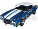 1970 Chevrolet Chevelle Convertible Blue Metallic White Stripes Briggs Chevrolet Drag Car Limited Edition 774 pieces Worldwide 1/18 Diecast Model Car ACME A1805522