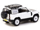 Land Rover Defender 90 White Metallic with Roof Rack Lamley Special Edition Global64 Series 1/64 Diecast Model Tarmac Works T64G-019-WH