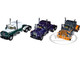 Mack R Sleeper Trio Set of 3 Truck Tractors in Gray Purple and Green 1/64 Diecast Models DCP/First Gear 60-1251