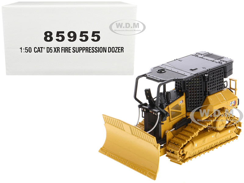 CAT Caterpillar D5 XR Fire Suppression Track Type Dozer Yellow High Line Series 1/50 Diecast Model Diecast Masters 85955