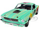 1966 Ford Mustang Fastback 2 2 Seafoam Green and Light Green Striped with Flower Graphics Hurst Power Flowers Limited Edition to 6550 pieces Worldwide 1/24 Diecast Model Car M2 Machines 40300-103B