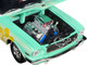 1966 Ford Mustang Fastback 2 2 Seafoam Green and Light Green Striped with Flower Graphics Hurst Power Flowers Limited Edition to 6550 pieces Worldwide 1/24 Diecast Model Car M2 Machines 40300-103B