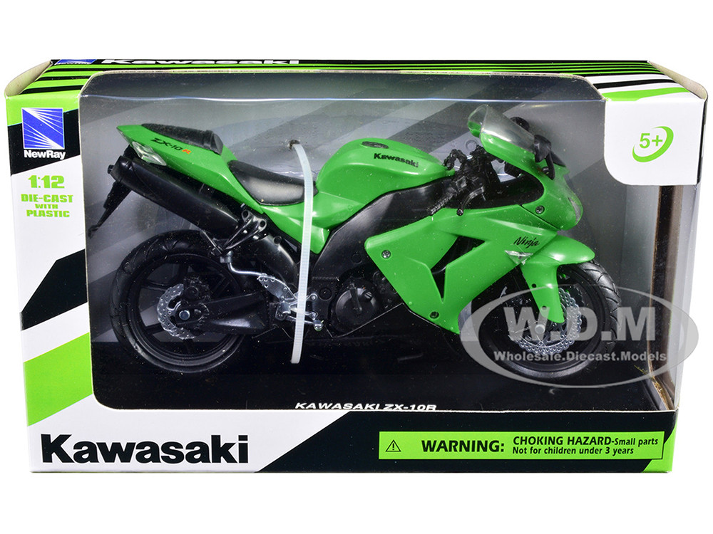 Kawasaki ZX-10R Ninja Motorcycle Green 1/12 Diecast Model by New Ray