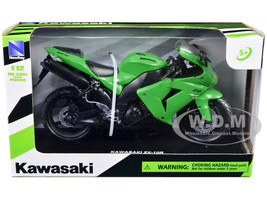 Kawasaki ZX 10R Ninja Motorcycle Green 1/12 Diecast Model New Ray 42443A