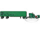 Peterbilt 359 with 63 Mid Roof Sleeper and Utility Roll Tarp Trailer Green Metallic with Black Graphics 1/64 Diecast Model DCP/First Gear 60-1607