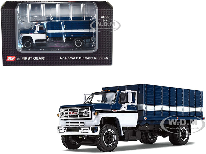 1970s GMC 6500 Grain Truck Blue and White 1/64 Diecast Model DCP/First Gear 60-1671