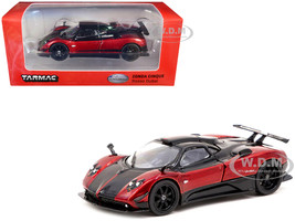 Pagani Zonda Cinque Bianco Rosso Dubai Red Metallic and Black Global64 Series 1/64 Diecast Model Tarmac Works T64G-TL021-RE