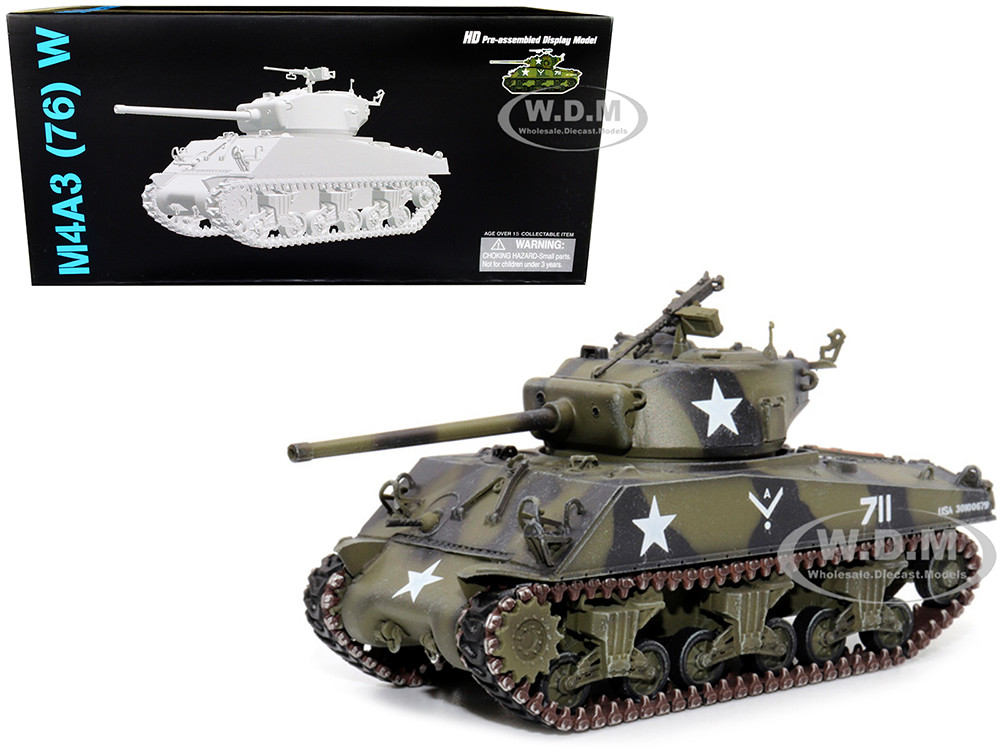 United States M4A3 76 W VVSS Sherman Tank Camouflage Germany 1945 NEO  Dragon Armor Series 1/72 Plastic Model Dragon Models 63142