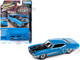 1971 Ford Torino Cobra Grabber Blue with Stripes MCACN Muscle Car and Corvette Nationals Limited Edition to 4188 pieces Worldwide Muscle Cars USA Series 1/64 Diecast Model Car Johnny Lightning JLMC031-JLSP287A