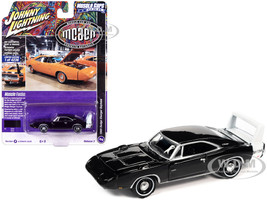 1969 Dodge Charger Daytona Black with White Tail Stripe MCACN Muscle Car and Corvette Nationals Limited Edition to 4236 pieces Worldwide Muscle Cars USA Series 1/64 Diecast Model Car Johnny Lightning JLMC031-JLSP288B