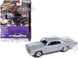 1965 Pontiac GTO Bluemist Slate Metallic with Red Stripes and Blue Interior MCACN Muscle Car and Corvette Nationals Limited Edition to 4140 pieces Worldwide Muscle Cars USA Series 1/64 Diecast Model Car Johnny Lightning JLMC031-JLSP290B