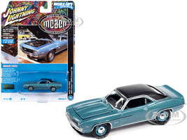1969 Chevrolet COPO Camaro RS Azure Turquoise Metallic with Black Top MCACN Muscle Car and Corvette Nationals Limited Edition to 4140 pieces Worldwide Muscle Cars USA Series 1/64 Diecast Model Car Johnny Lightning JLMC031-JLSP292A