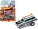 1964 Ford Country Squire Surfin Baby Blue with Woodgrain Panels and Surfboard on Roof Zingers Limited Edition to 4764 pieces Worldwide Street Freaks Series 1/64 Diecast Model Car Johnny Lightning JLSF025-JLSP293B
