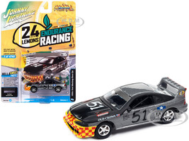 1990s Ford Mustang Race Car 51 Black and Dark Silver Metallic Old Crows 24 Hours of Lemons Limited Edition to 4740 pieces Worldwide Street Freaks Series 1/64 Diecast Model Car Johnny Lightning JLSF025-JLSP295A