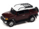 2010 Toyota FJ Cruiser Brick Red with White Top and Roof Rack with Camping Trailer Limited Edition to 7360 pieces Worldwide Tow & Go Series 1/64 Diecast Model Car Johnny Lightning JLBT017-JLSP315A