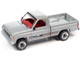 1983 Ford Ranger XLS Pickup Truck Silver Metallic with Red Interior with Open Flatbed Trailer Limited Edition to 7264 pieces Worldwide Tow & Go Series 1/64 Diecast Model Car Johnny Lightning JLBT017-JLSP316B